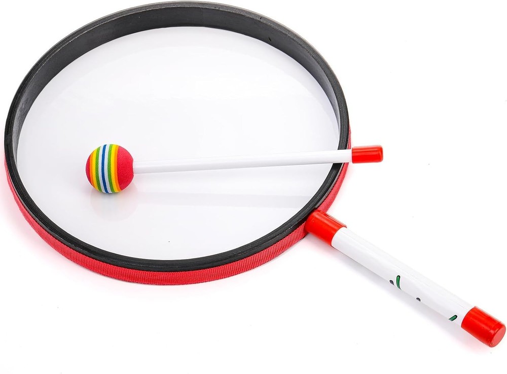 3-Piece Rainbow Lollipop Drum Set with Mallets - Fun Percussion Instruments