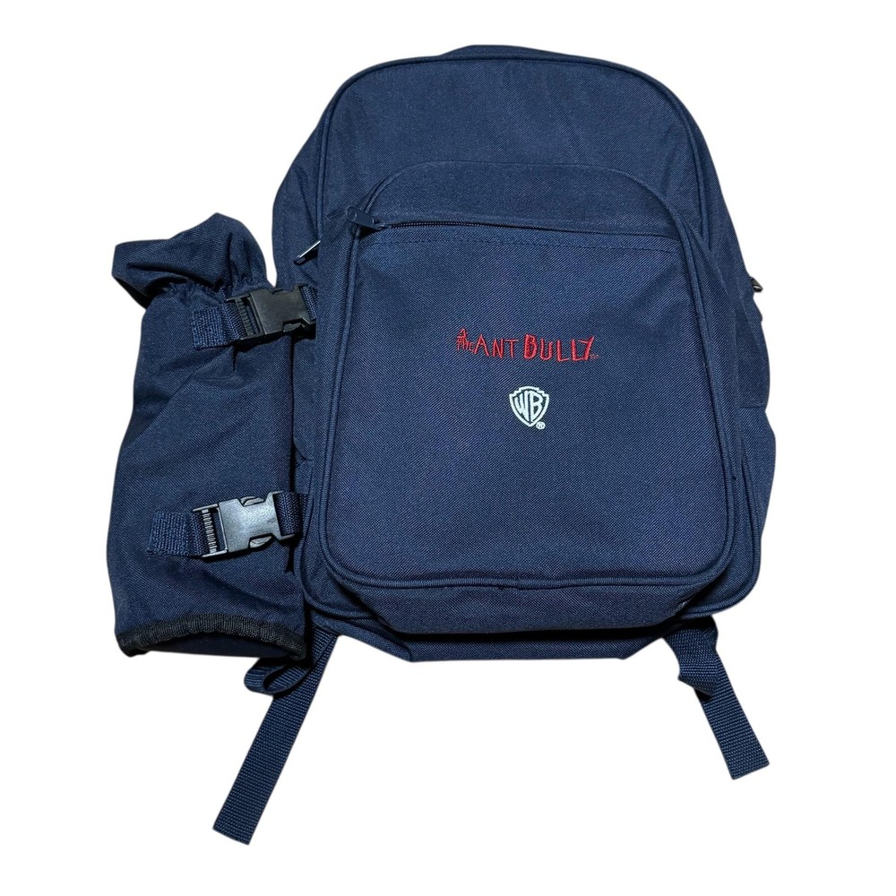 Vintage Warner Bros Ant Bully Picnic Backpack Serving Basket Set Blue Gingham