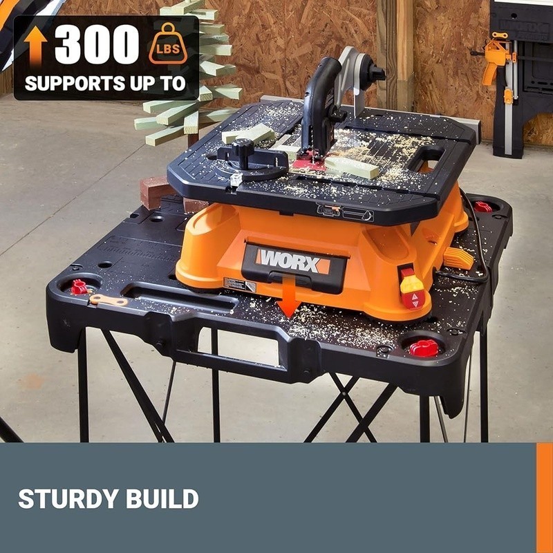 Portable Folding Workbench 300lb Capacity Lightweight Table W/ Clamps Link Locks