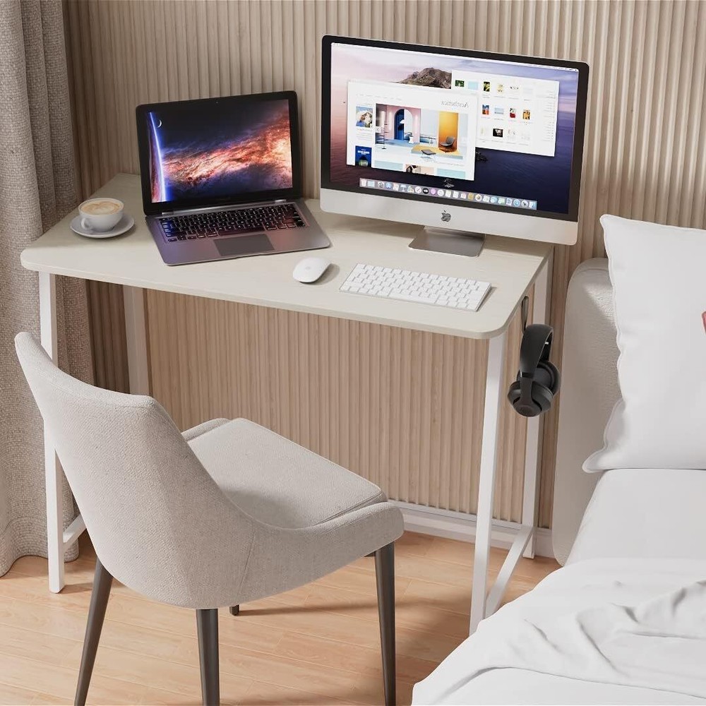 Small Foldable Desk 31.5" Computer Table Writing Workstation for Home Office