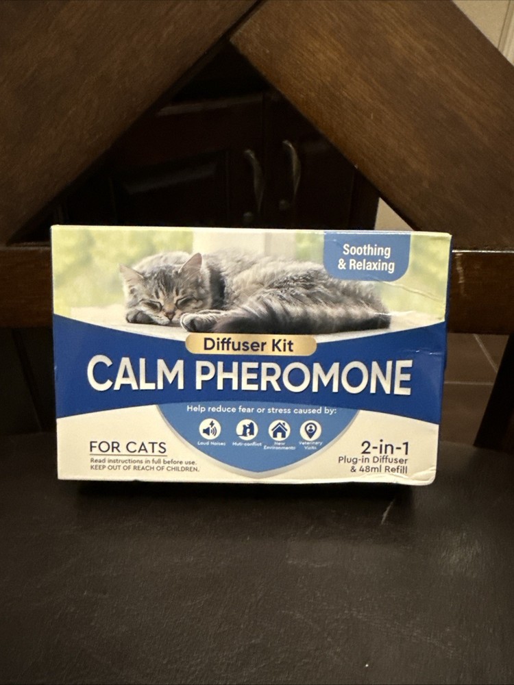Cat Calming Diffuser Kit + 2 Refills 48ml 60 Day Supply Pheromone Anxiety Relief
