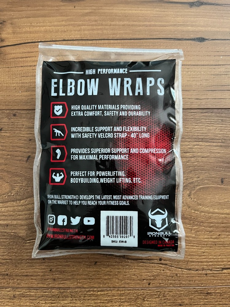Ironbull High Performance Elbow Wraps 40" - Black. Slightly Used.