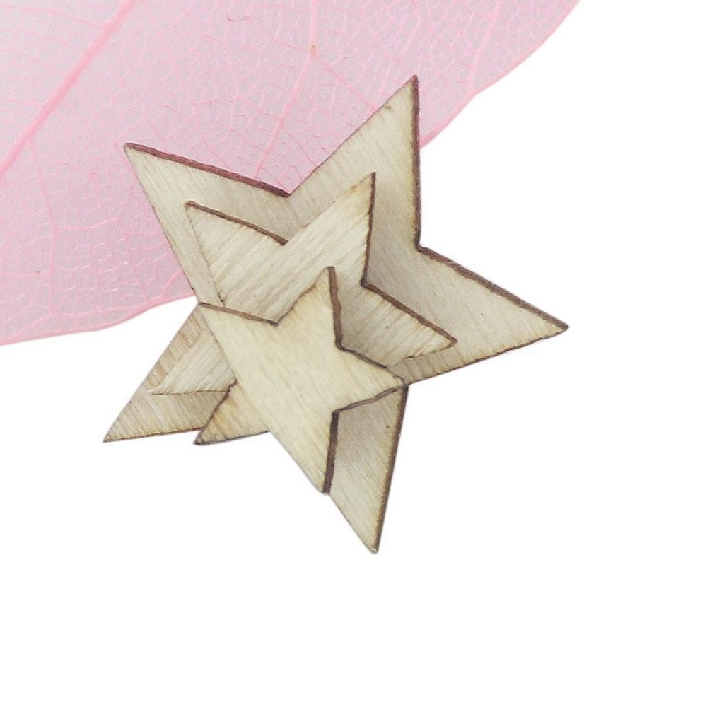 100Pcs Assorted Size Natural Plain Shabby Chic Craft