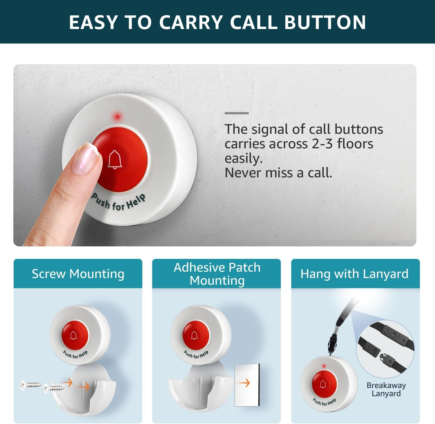 Life Alert Medical Call Button for Elderly at Home 100 Days of School - Compatib