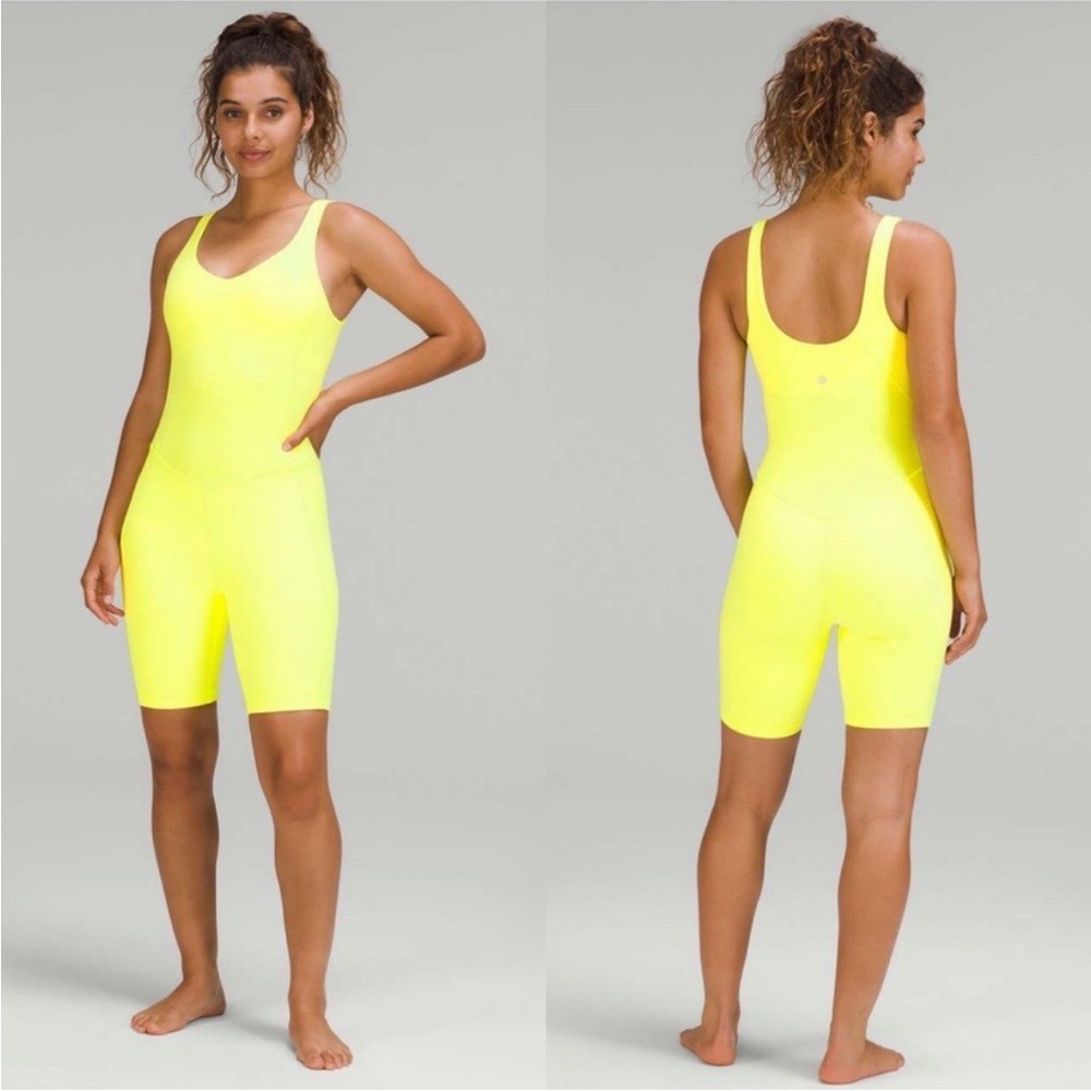 Lululemon Align Bodysuit 8" Electric Lemon Size 14