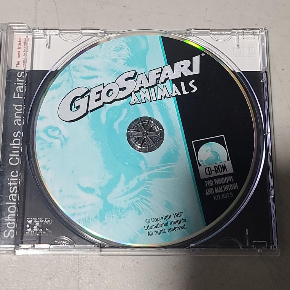GeoSafari Animals Educational Insights 1997 CD-Rom for Windows & Mac