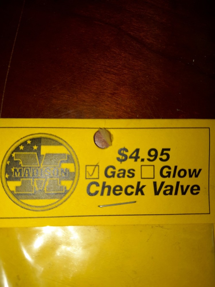 Check Valve Gas BY MADISON COMPONENTS, INC. NEW IN PACKAGE!