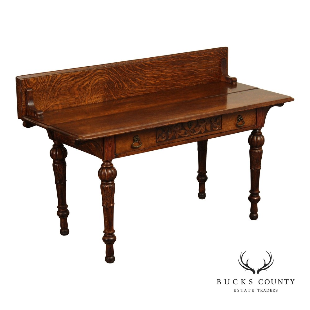 Antique Victorian Carved Oak Server
