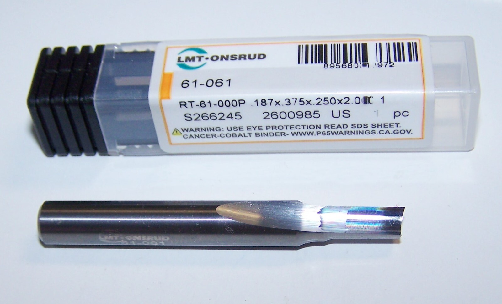 3/16" (.1875") CARBIDE SINGLE STRAIGHT O FLUTE ROUTER SOFT PLASTIC ONSRUD 61-061