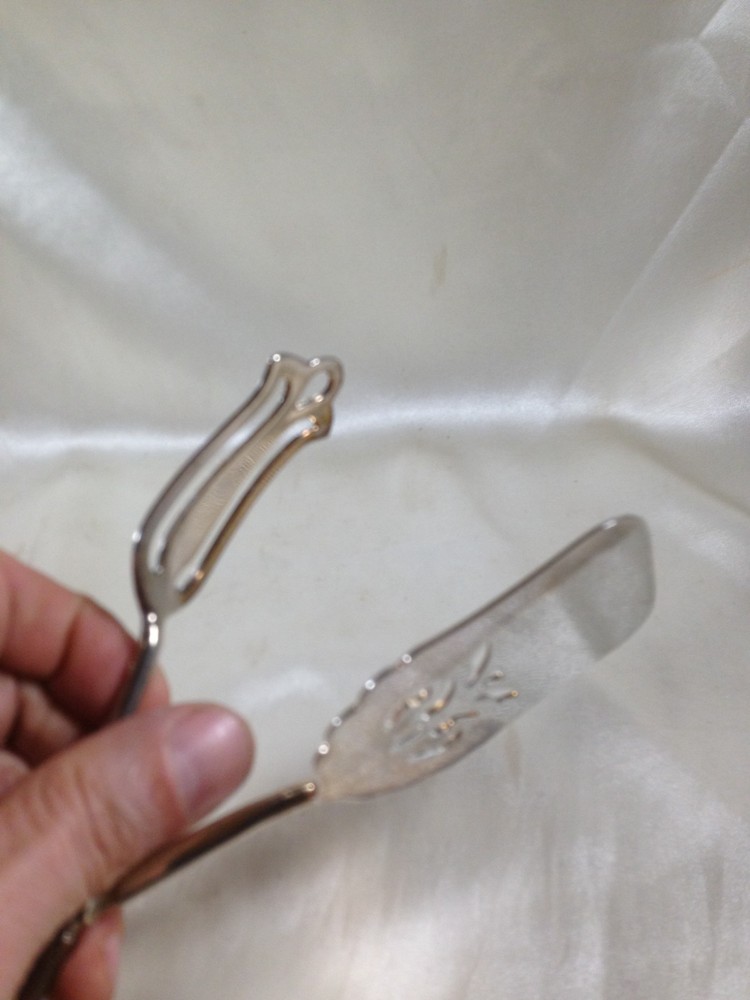 Vintage Leonard Silverplate Pastry Cake Serving Tongs