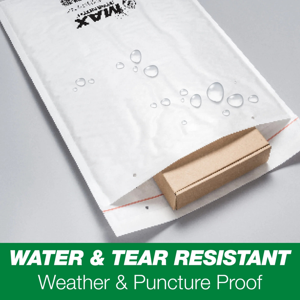 Max Strength Self-Sealing Poly Bubble Mailer #0, 6" x 9", Solid White, 25 Pack