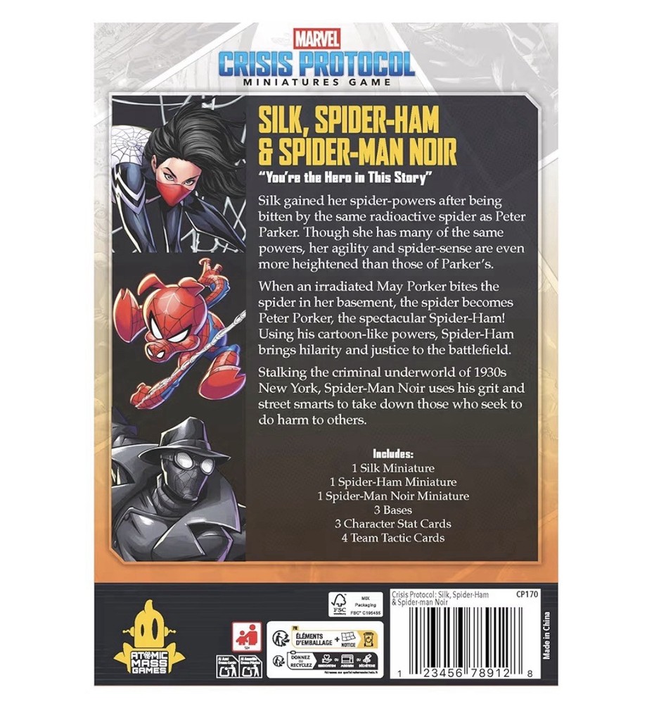 Atomic Mass Games Marvel Crisis Protocol Silk Spider-Ham Noir Pack CP170