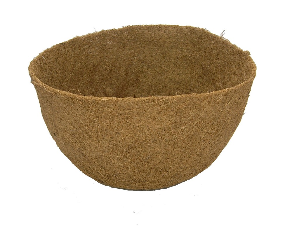 Round Flat Bottom Molded Coco Hanging Basket Liner - 17" Diameter x 10" Deep