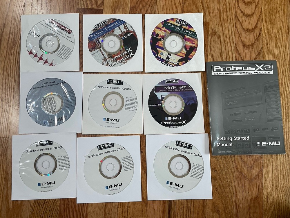 Proteus X2 E-MU Desktop Sound Creative  Instruction Manual and software Discs