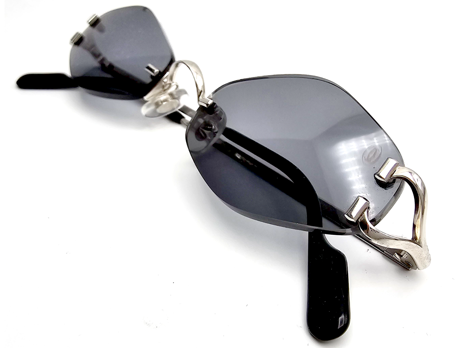 NEW! Auth Curved Rectangle Cartier Screws - Silver/Gold + Free Caps/Washers