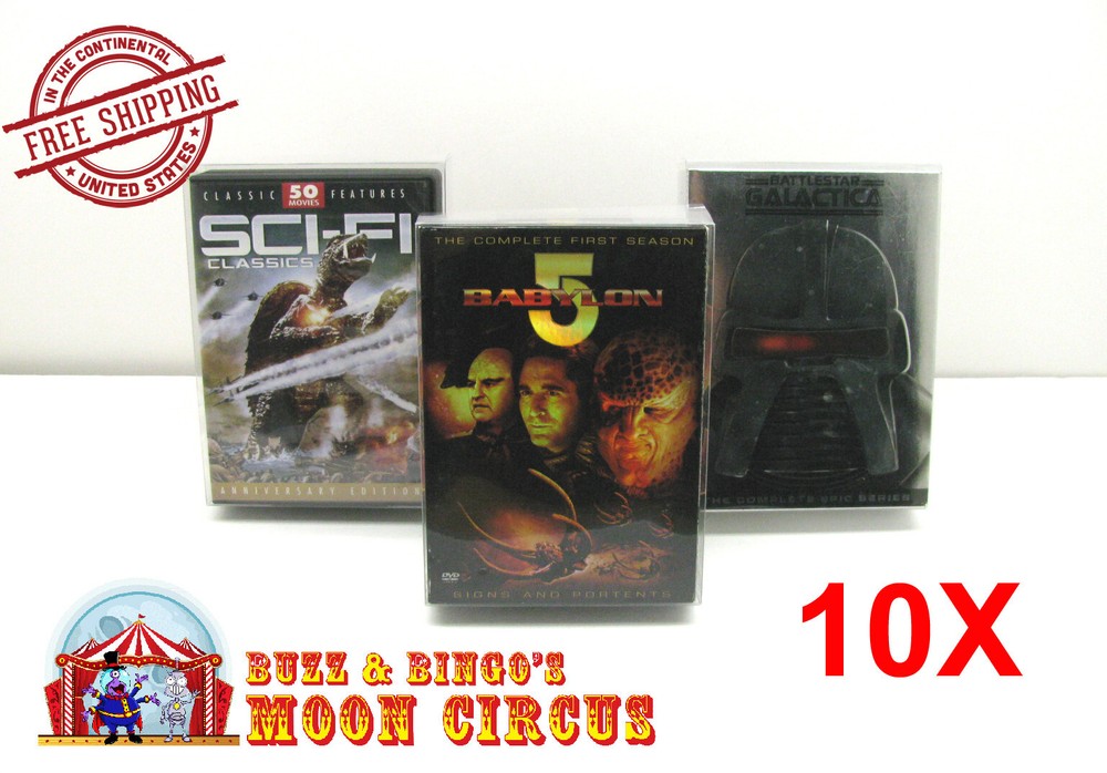 10x DVD OVERSIZED BOX SET (SIZE DVO E) - CLEAR PLASTIC PROTECTIVE BOX PROTECTOR