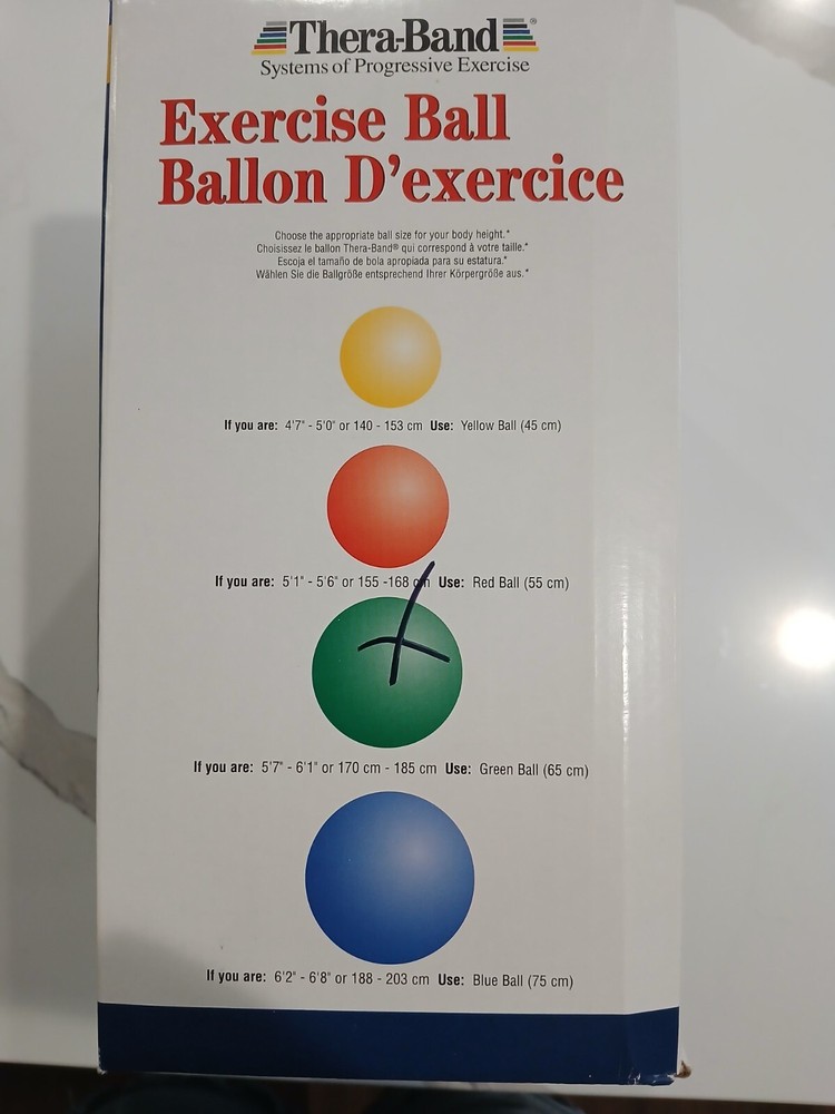 THERABAND Exercise Ball, Stability Ball with 65 cm Diameter GREEN
