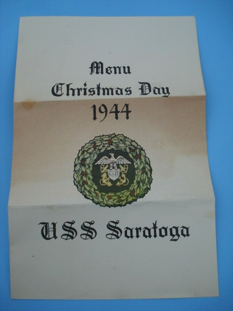 USS SARATOGA Menu Christmas Day 1944