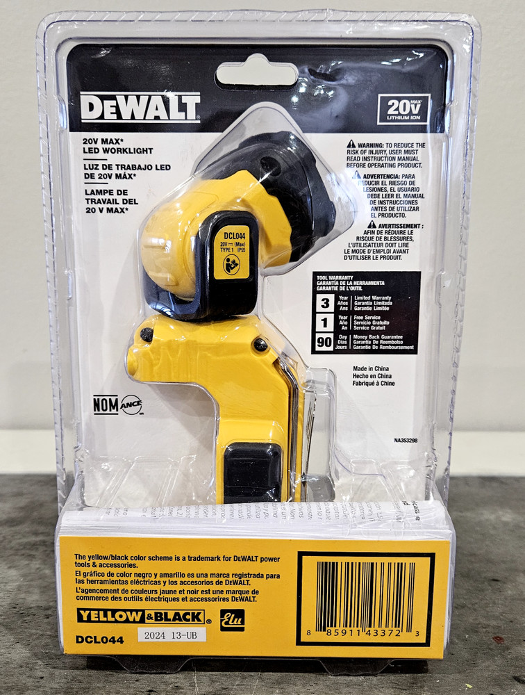 NEW DeWALT DCL044 20V MAX LED Pivoting Worklight - Tool Only