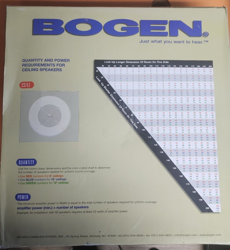Bogen Ceiling Loudspeaker CS1EZ - New!
