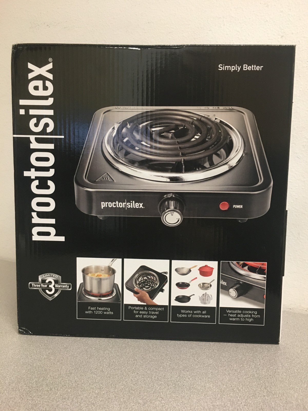 Proctor Silex 1 burner Stainless Steel Table Top Burner 34105