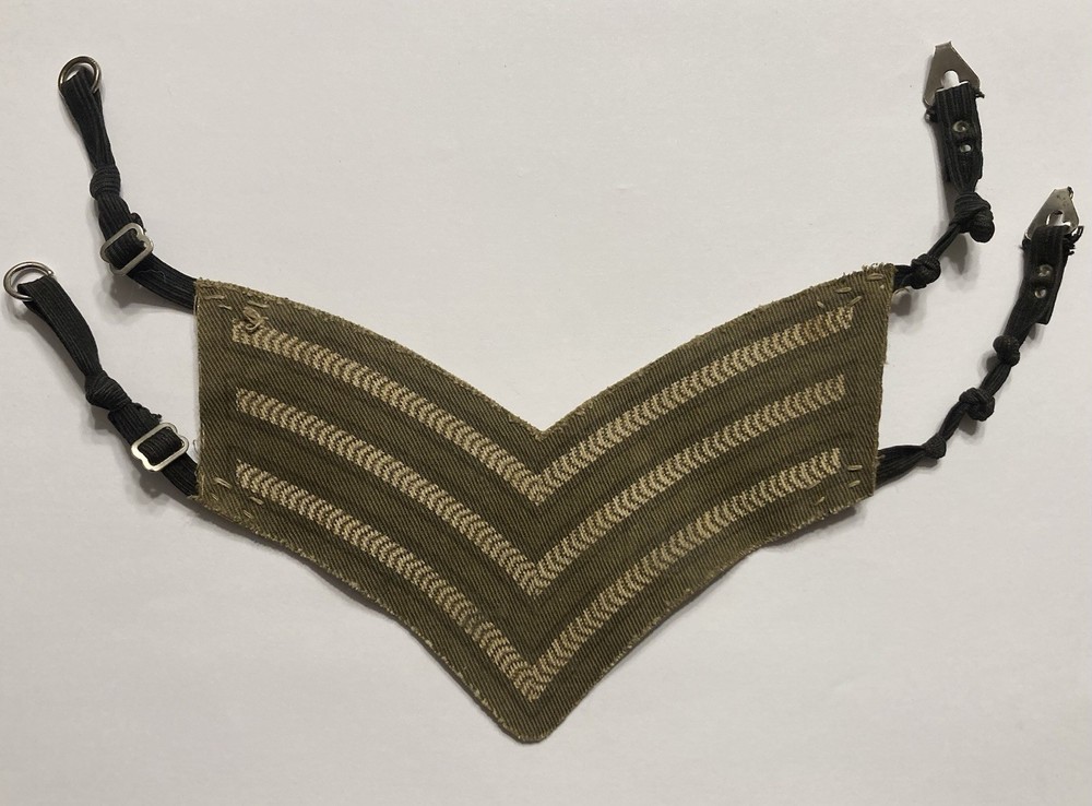 ORIGINAL WW2 CANADA ARMY SERGEANT CANVAS PATCH ARMBAND TEMPORARY ACTING ITALY