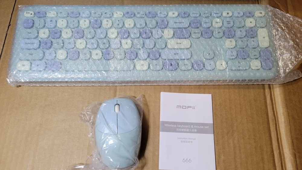 Mofii 666 Keyboard Mouse Combo Wireless 2.4G Mixed Color 110 Key Keyboard Mouse