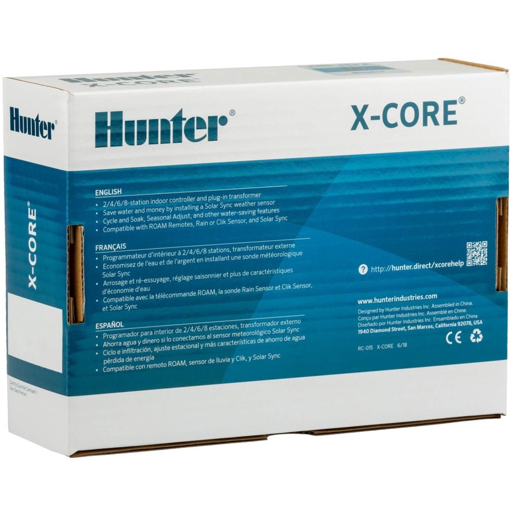 Hunter Sprinkler XC400I X-Core 4-Station Indoor Irrigation Controller, Small,...