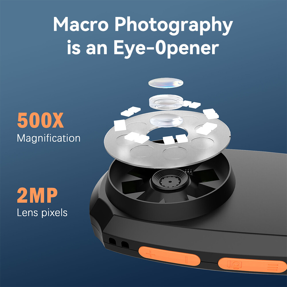 Handheld Macro Microscope Digital Fixed Focus 200w Pixel, 500x Magnification