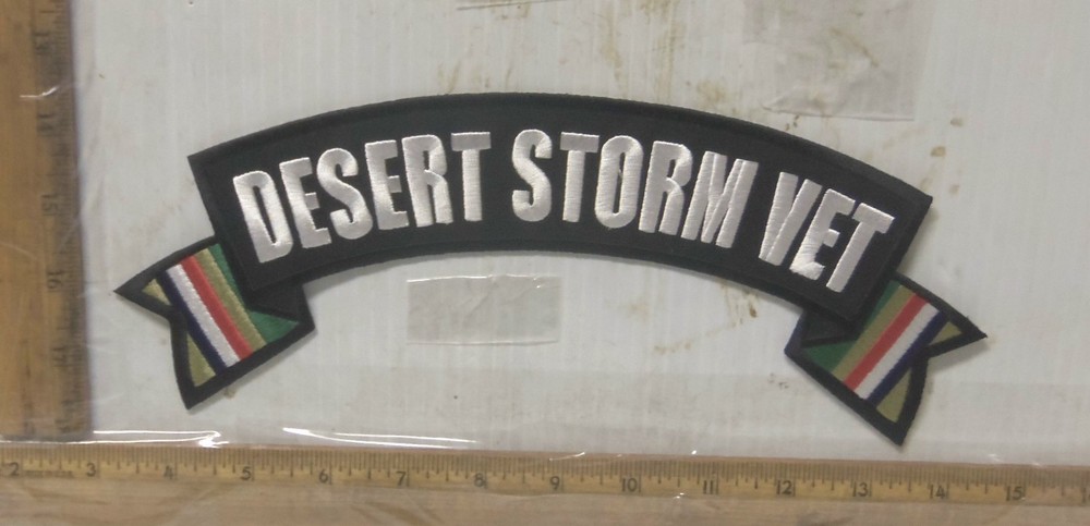 DESERT STORM VET Rocker Embroidered Back Patch