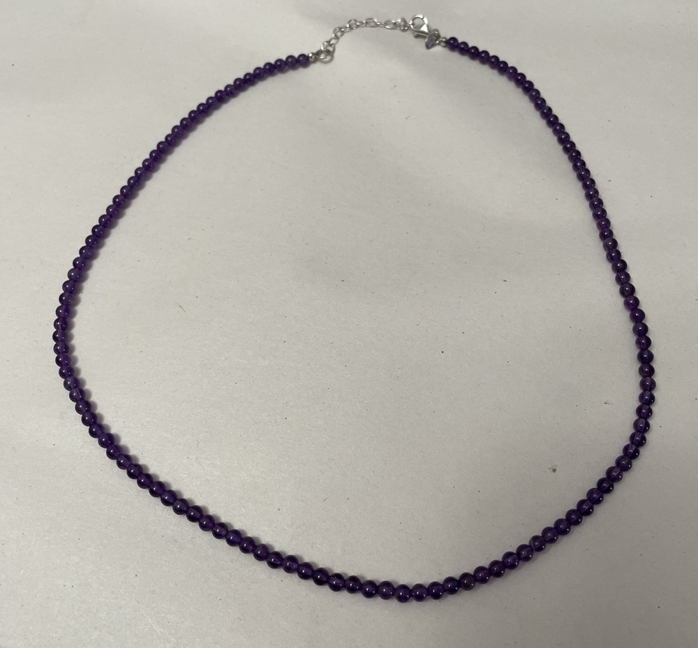 925 Stone Bead Necklace 20” Long
