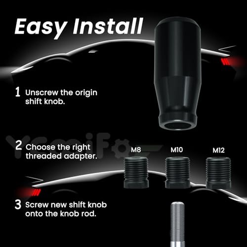 Stick Shift Knob for Buttonless Automatic and Speed Manual Black 3.15"-Black