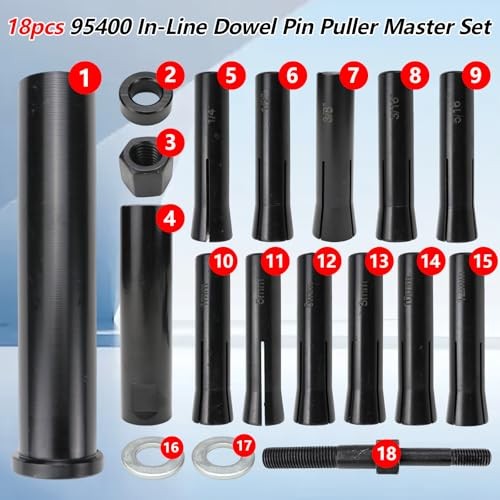 18pcs 95400 in-Line Dowel Pin Puller Master Set Includes Both SAE and Metric