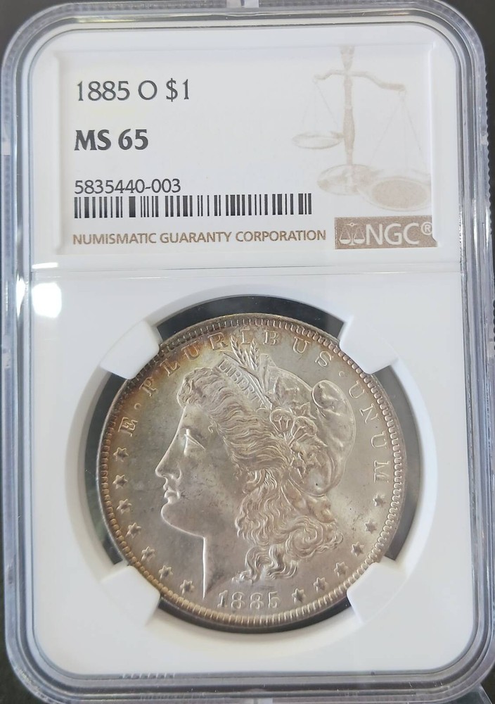 1885 O Morgan Silver Dollar NGC MS-65