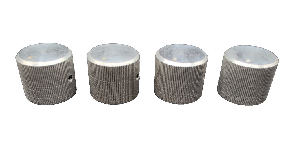 VINTAGE ALUMINUM STEREO CONTROL KNOBS (Qty 4)