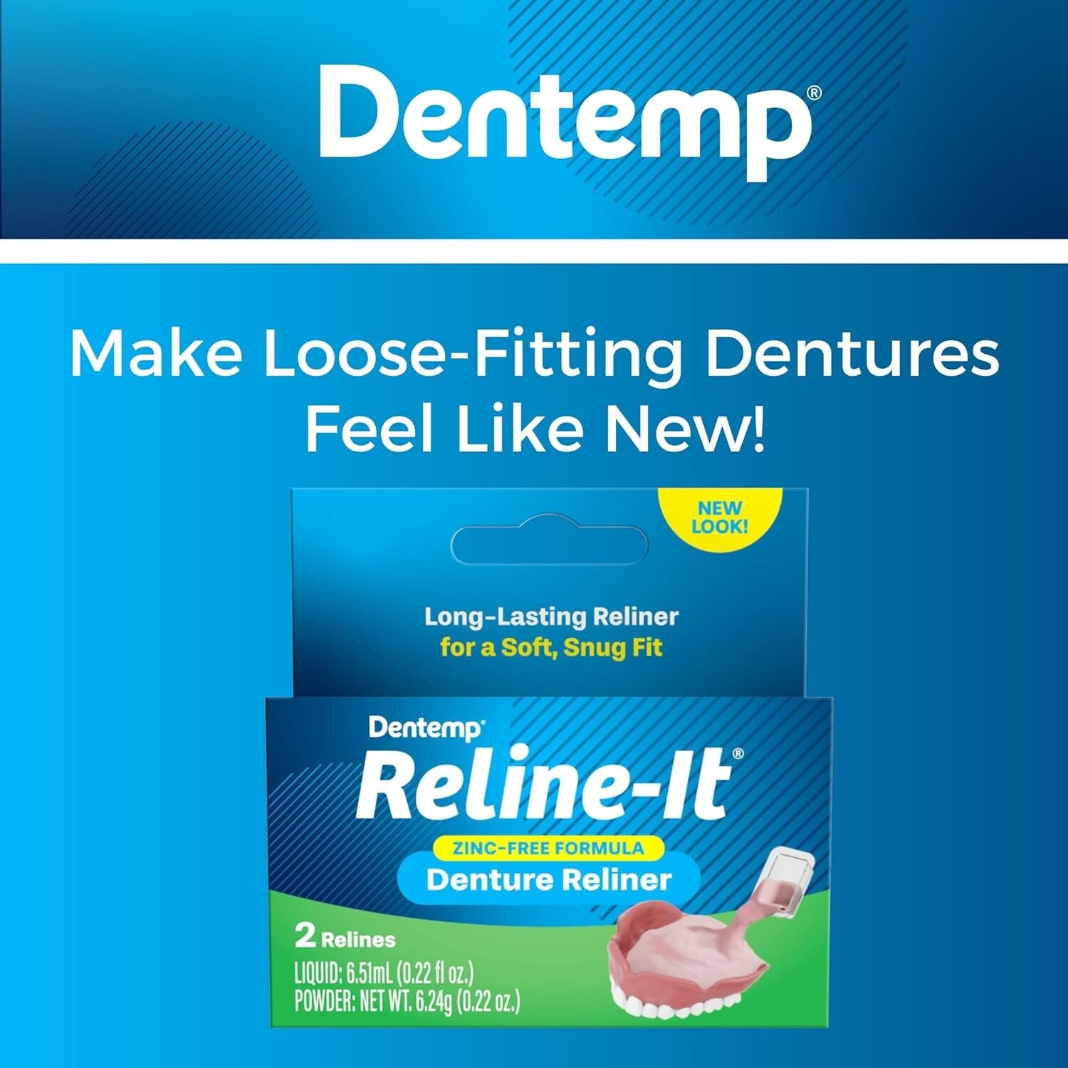 Denture Reline Kit - Advanced Formula Reline It Denture Reliner (Pack of 3) -...