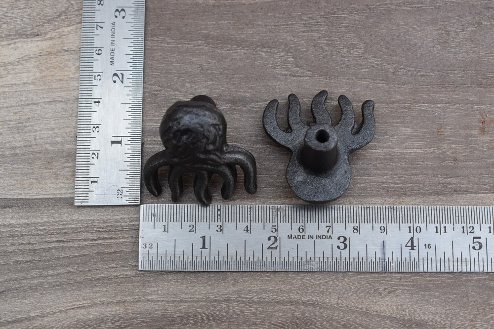 Cast Iron door knobs Octopus Shape cabinet drawer handles pull rustic 10pcs