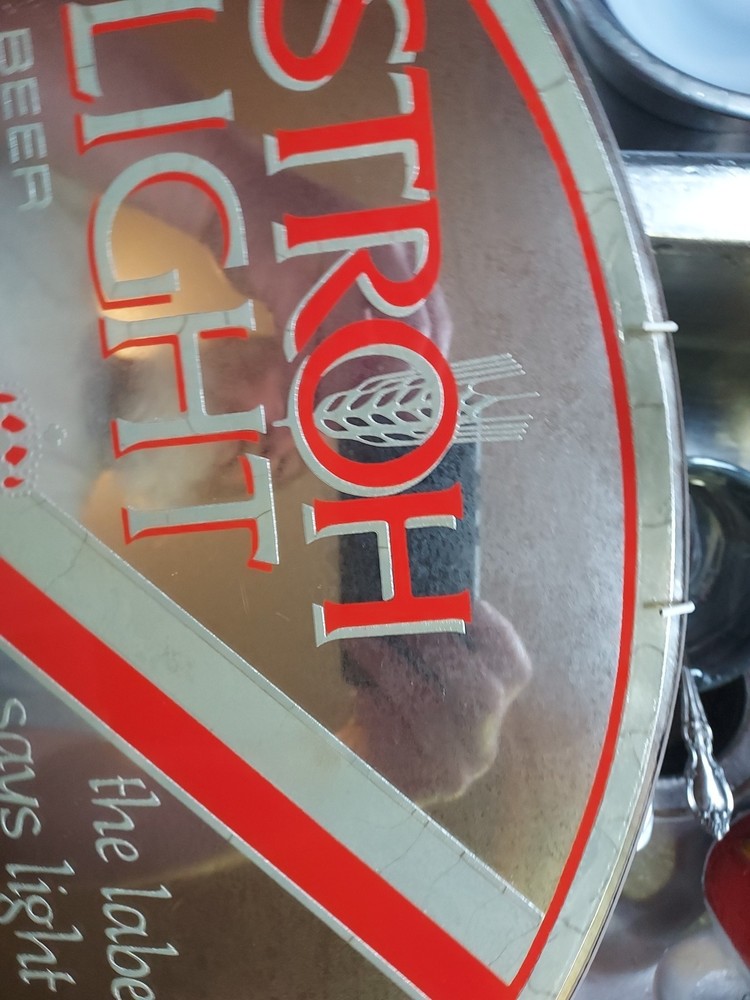 Strohs Beer Sign Mirror - 14"x12" - Nice Condition