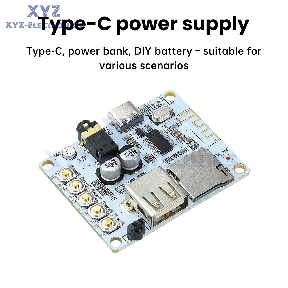 Bluetooth 5.4 Audio Receiver Board MP3 Lossless Decoder Decoding Module Type-C