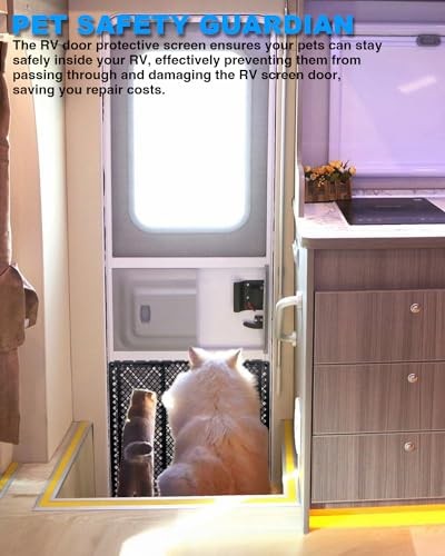Protector de puerta de RV para perros, protector ajustable para puerta de