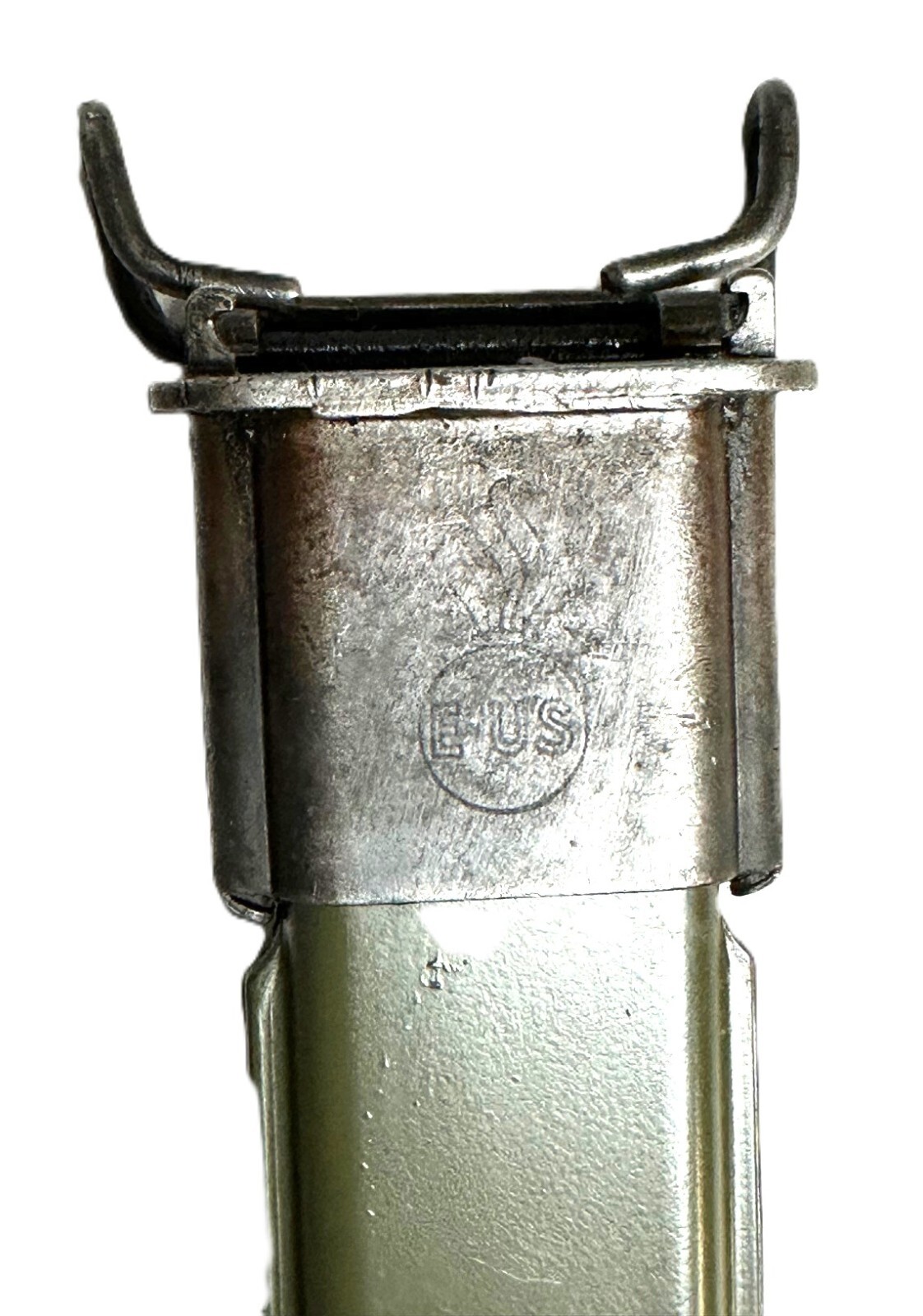 SCABBARD FOR GARAND 10" BLADE BAYONET MARKED "E-US" REFURBISHED SHEATH.
