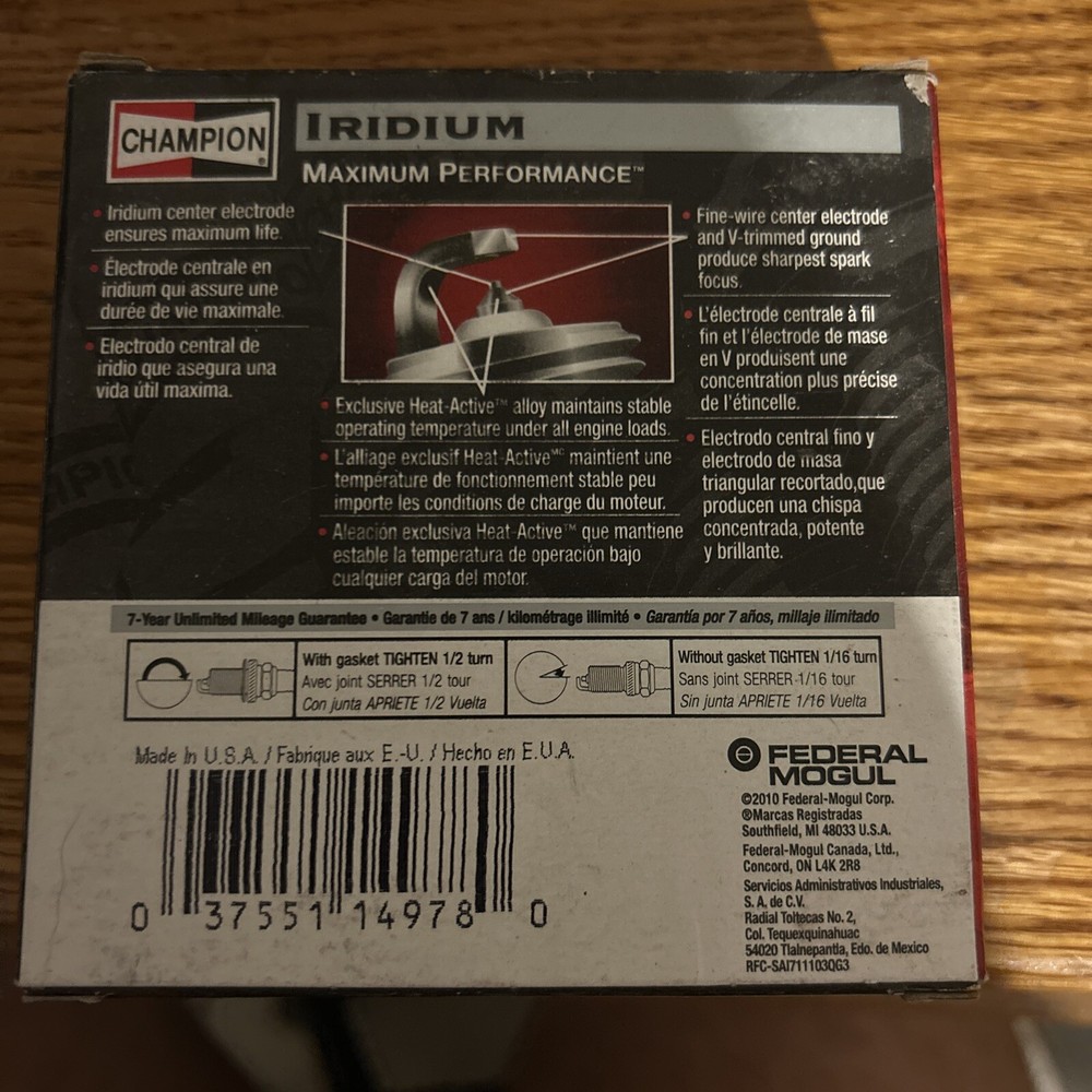 Spark Plug-Iridium Champion Spark Plug 9403 (4 Units Pack)