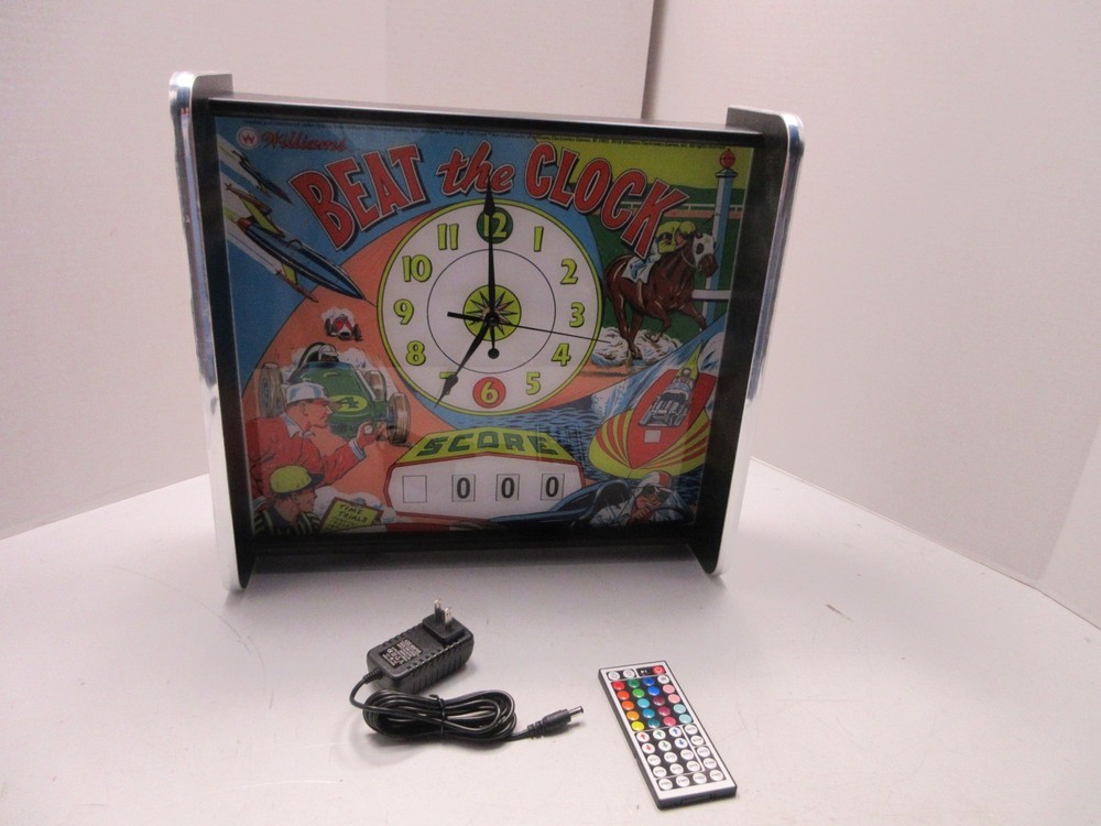 Williams Beat The Clock Pinball Head LED Display light box with working clock