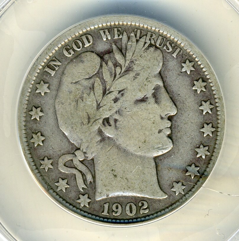 1902 BARBER HALF DOLLAR ANACS F12