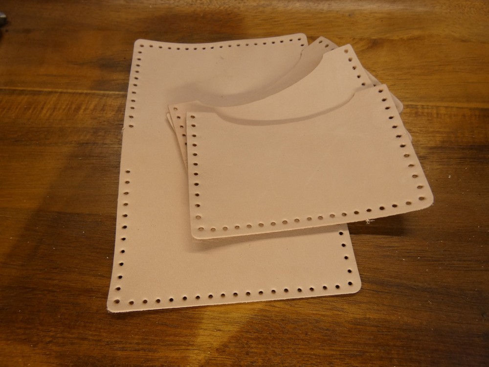 Leather wallet Spring Clip- Kit HAND STITCH-5 Sets