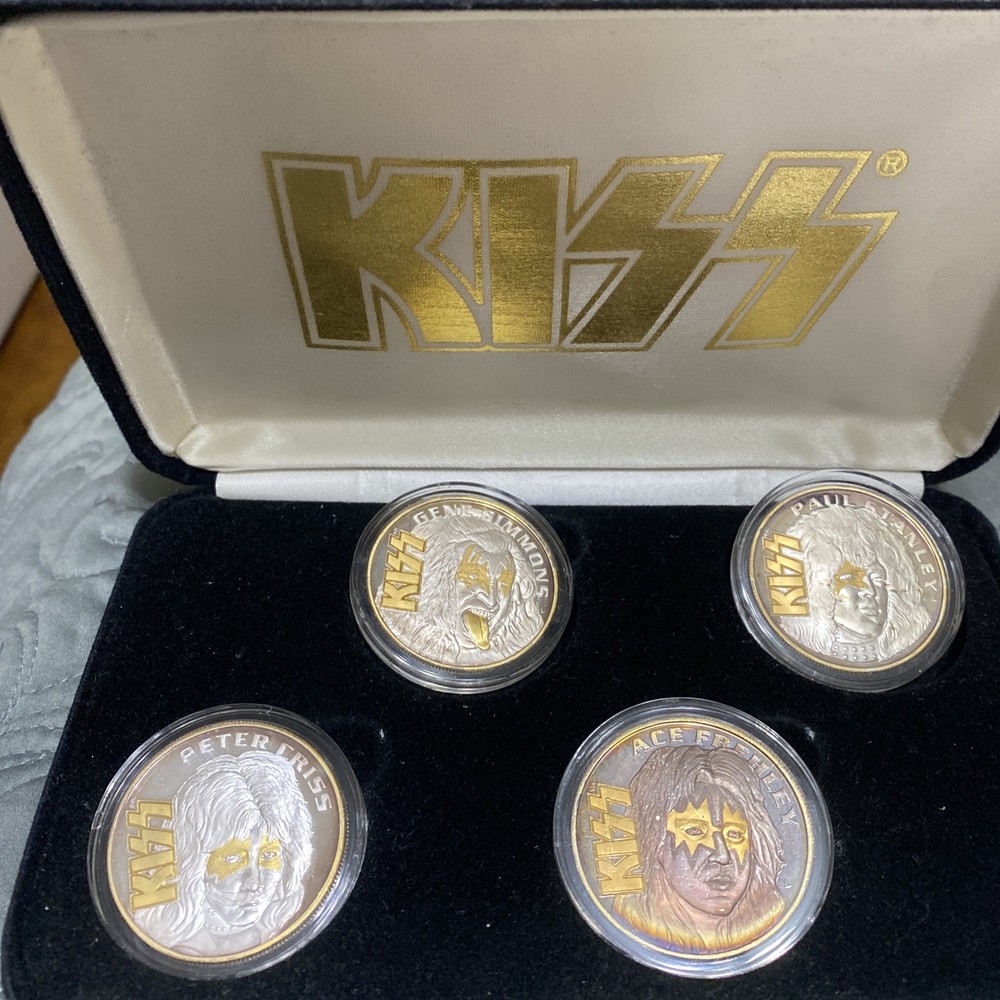 KISS 96-97 WORLD TOUR  .999 1 OZ SILVER 4 Coin Set PROOF ACE FREHLEY Simmons Pau