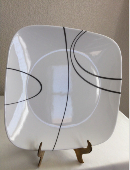 Simple Lines Square Corelle Vitrelle 14 Pc Dinnerware Dinner Luncheon Plate Bowl