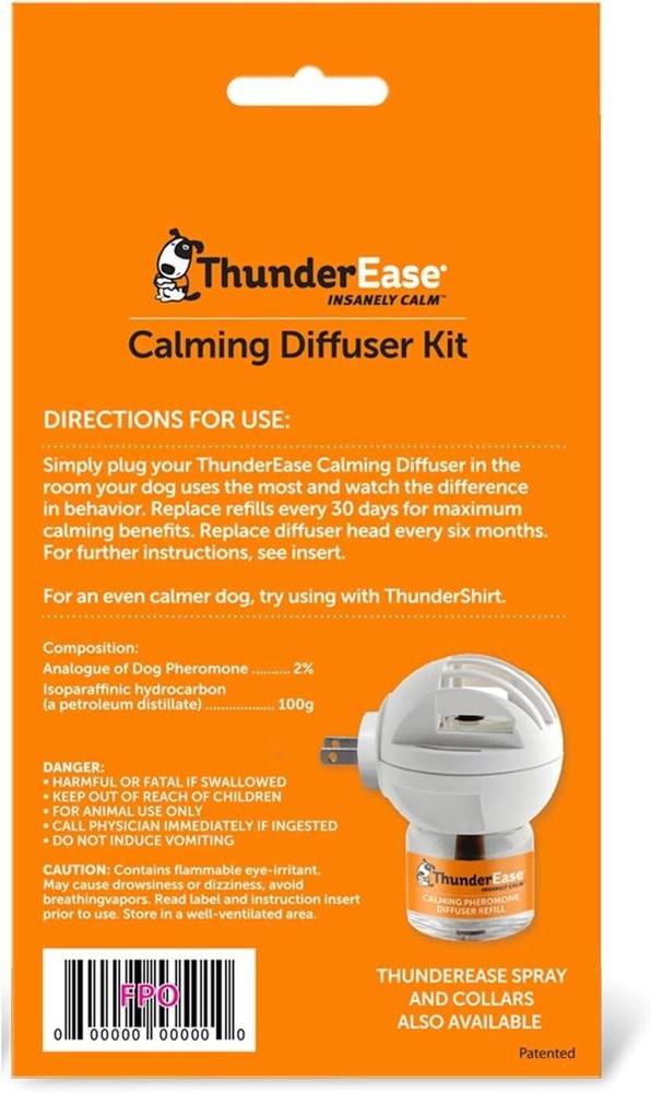 60 Day Pheromone Diffuser for Dogs - Eases Stress from Thunder & Fireworks