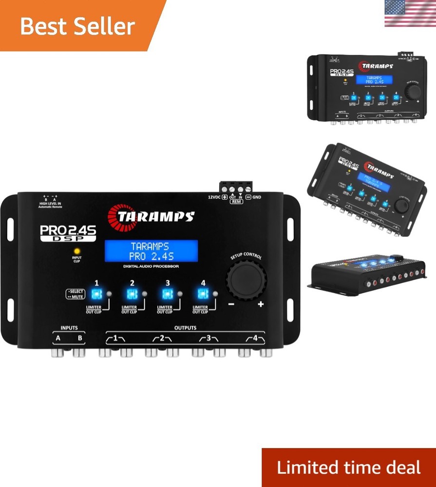 Full Digital Signal Processor: Pro 2.4S with 15-Band EQ and Adjustable Crossover
