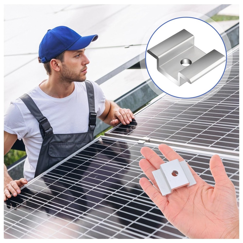 42 Pack Solar Panel Mid Clamps, Solar Panel Clamps Bulk, Solar Panel Bracket ...